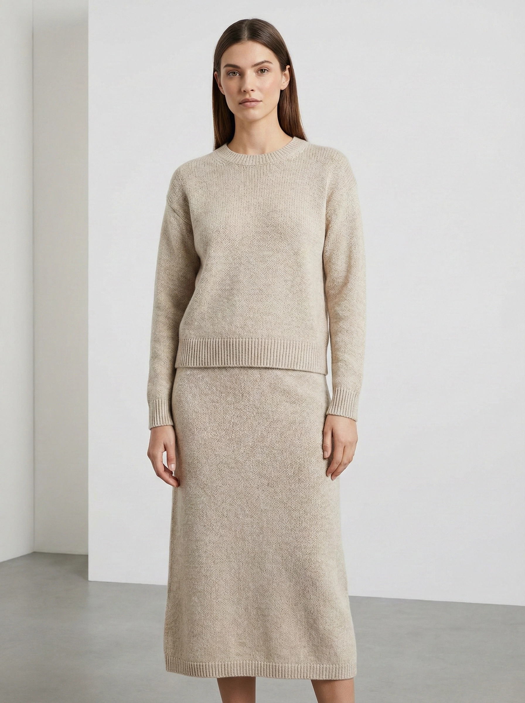 Knitted Top And Skirt Set