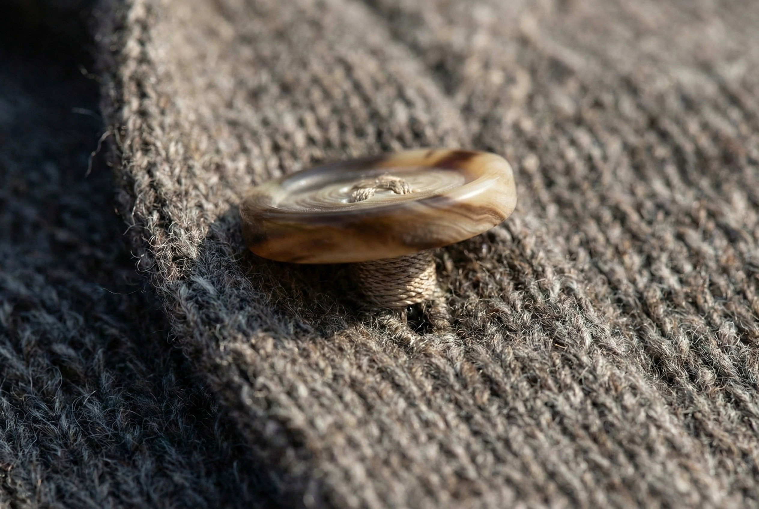 Premium Horn Button Cardigan Detail