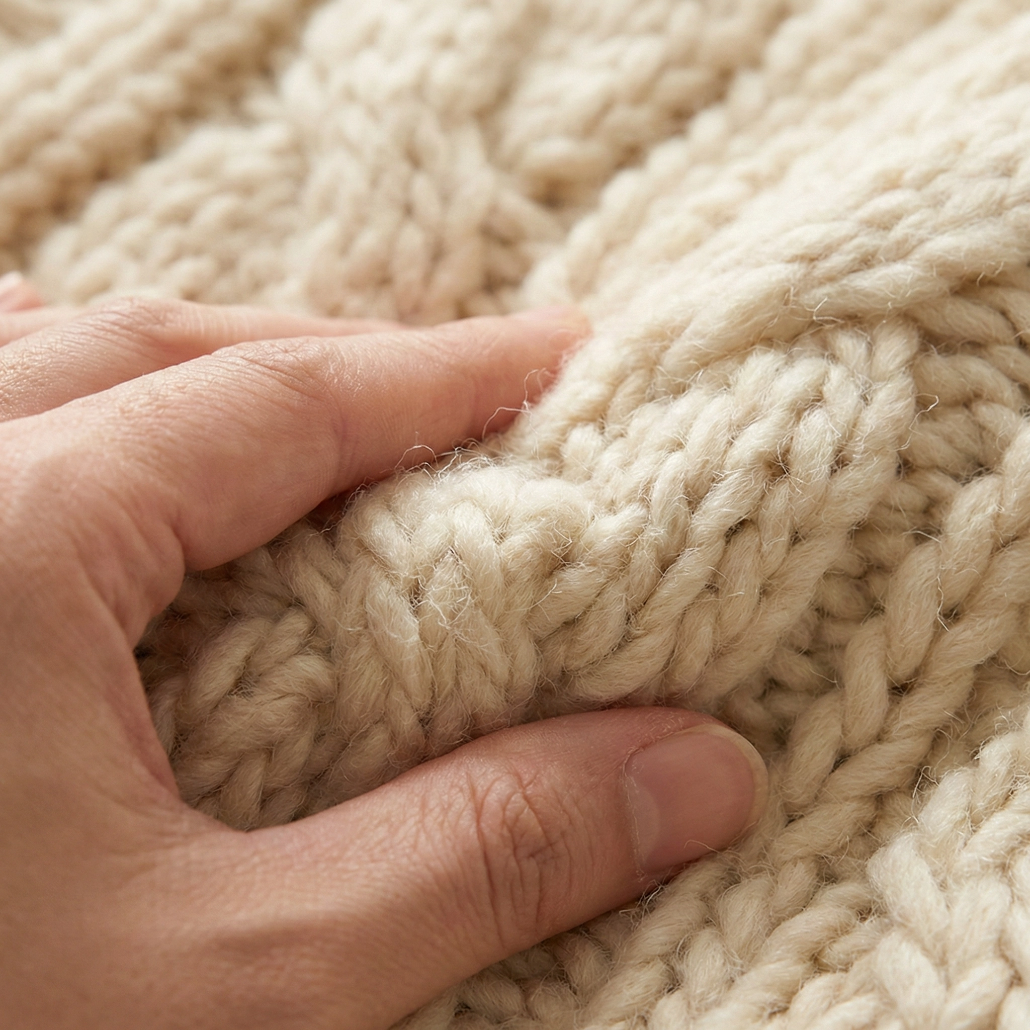 Soft Touch Knitted Blanket Texture Closeup