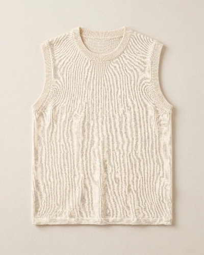 Crew Neck Sleeveless Knitwear
