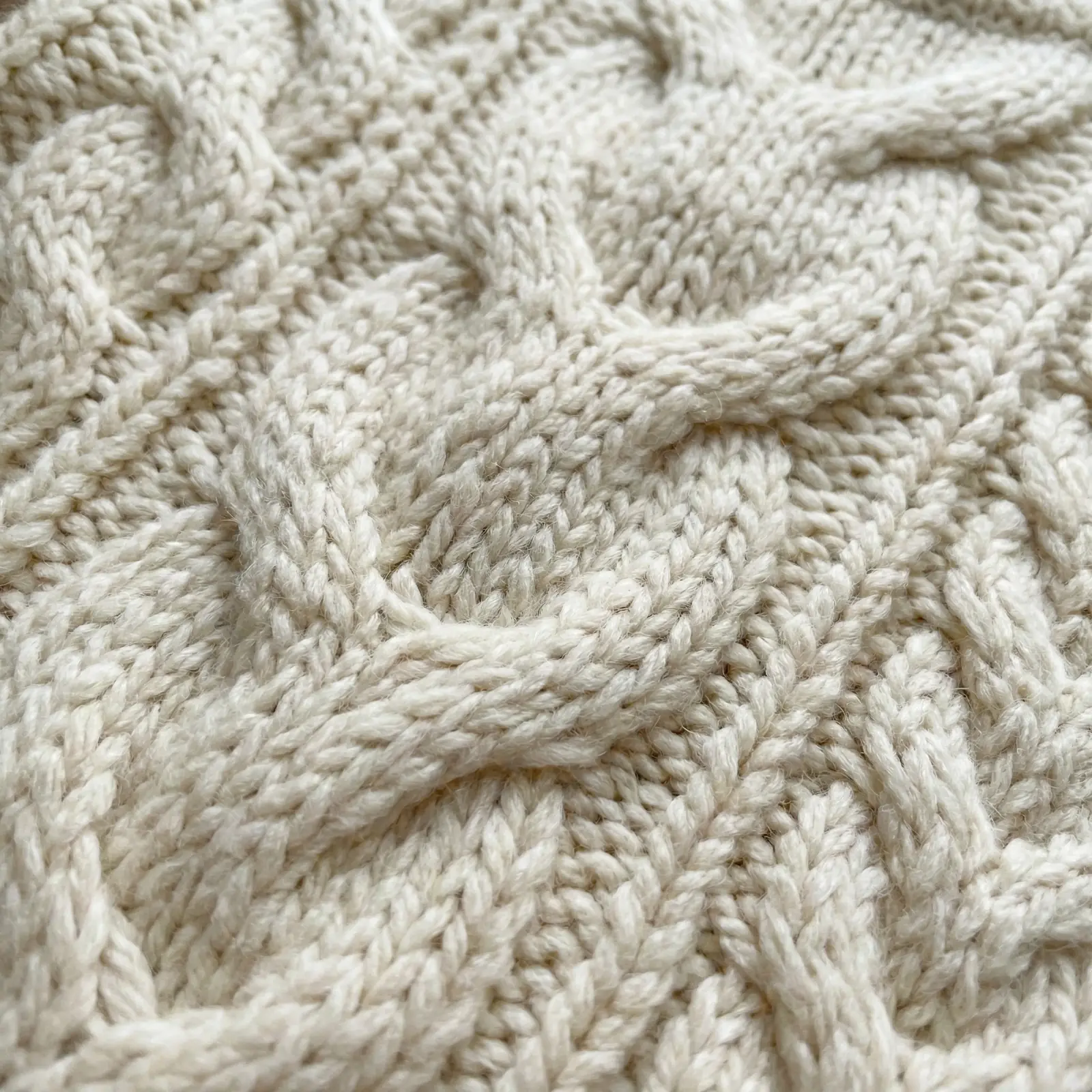 Cable knit pattern swatch for textured sweater development