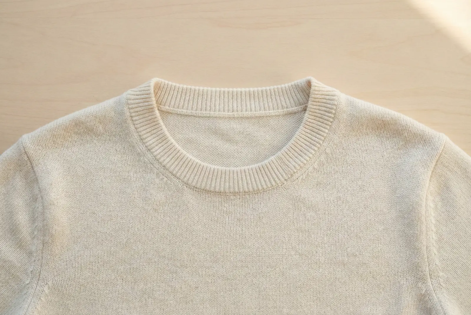 Classic crewneck sweater representing custom pullover development