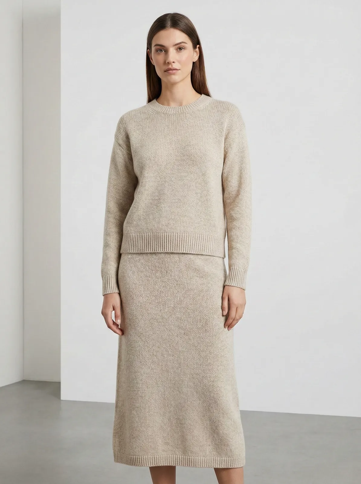 Knitted Top And Skirt Set