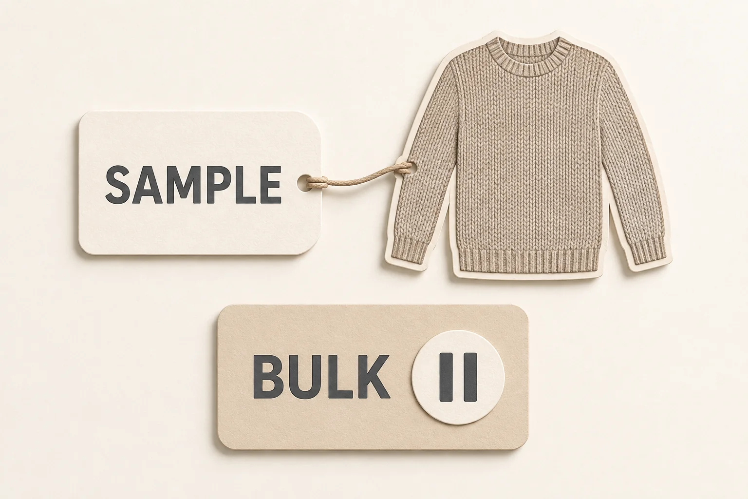 Sample instruction beside a separate bulk-work pause symbol.